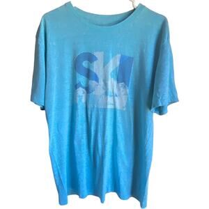 Ski Deer Valley Shirt Mens Size Large graphic Novelty soft Blue 24 Utah tee